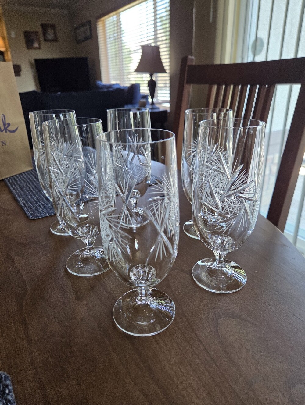Bohemian Crystal 11oz Footed Glasses (Set Of 6)